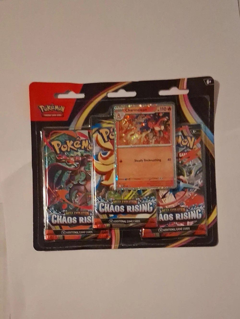 New Pokemon Mega Evolution Chaos Rising 3 Card Blister Pack &Special Promo Card